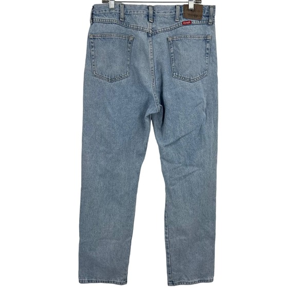 Vintage Wrangler Distressed Denim Jeans Light Wash Regular Fit Men's 38x34 - Picture 2 of 10
